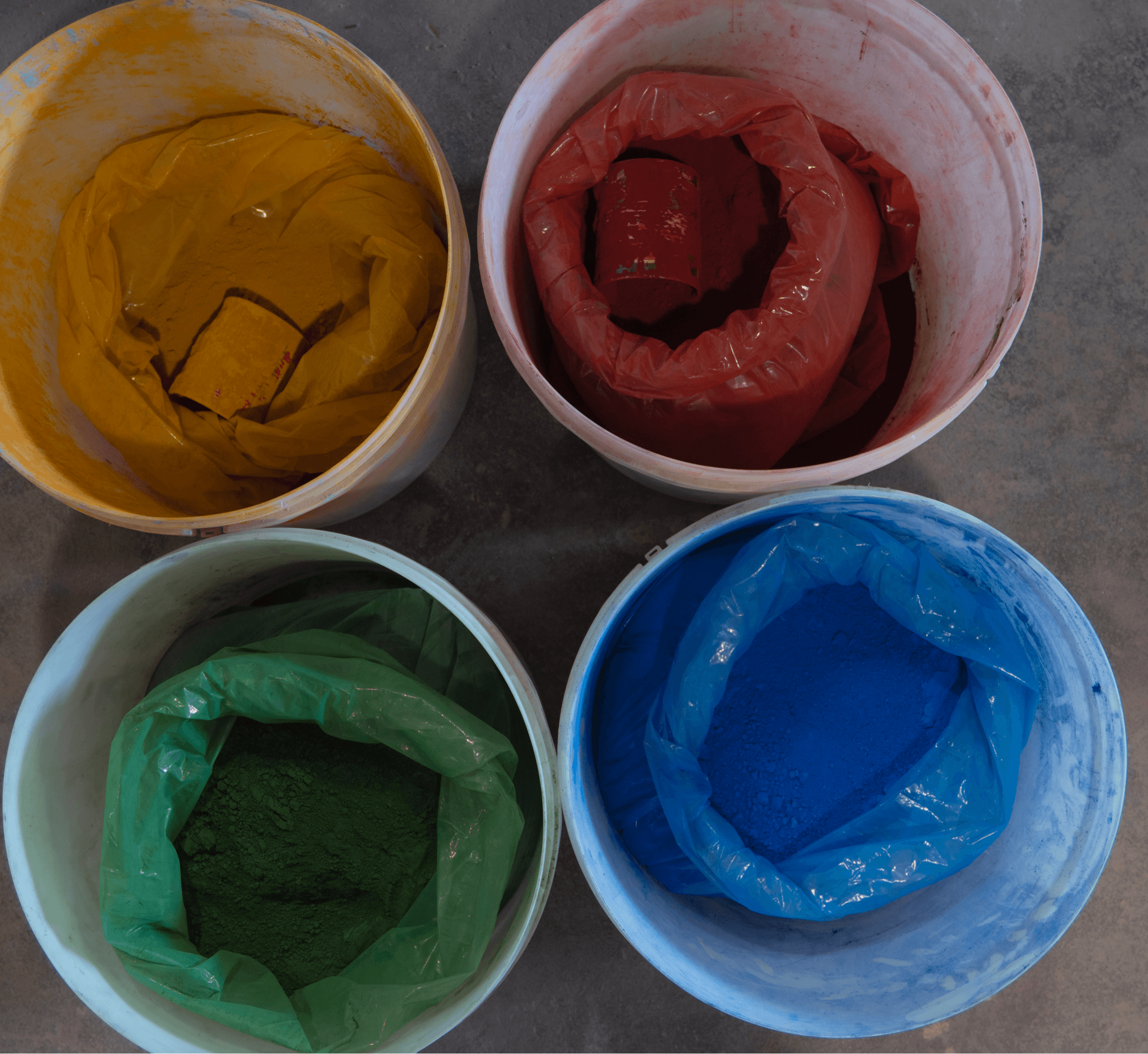 Pigmentos coloridos usados na fabricação dos ladrilhos
