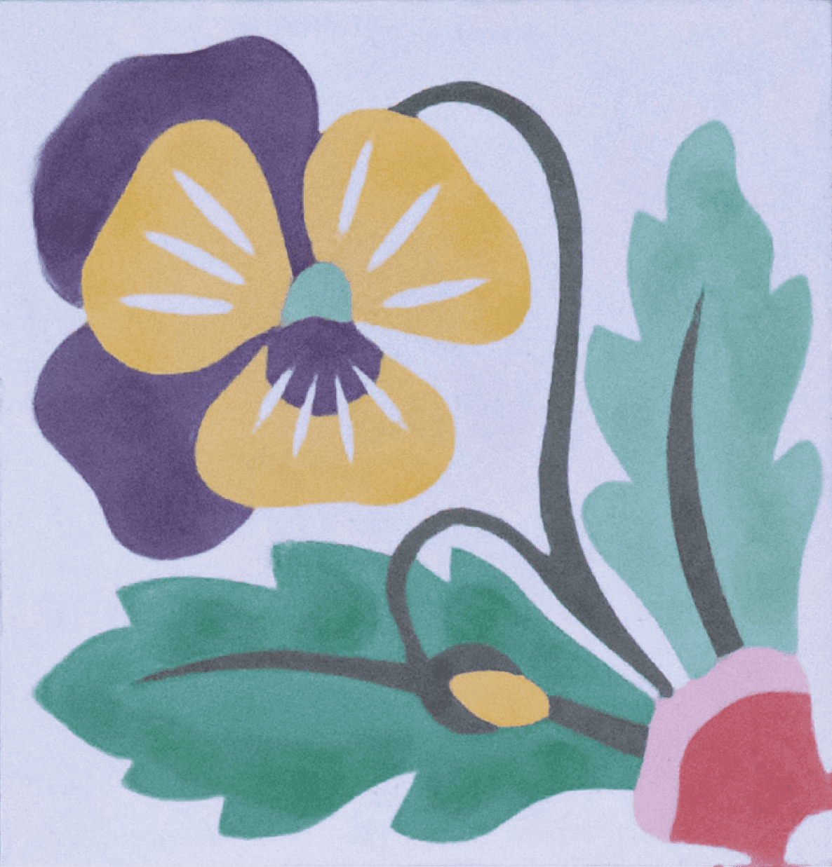 Detalhe de uma flor amarela do ladrilho
