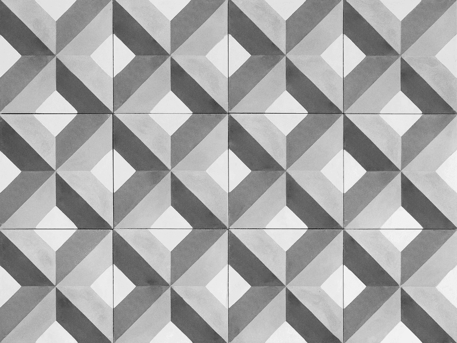Detalhe de composição geométrica em preto e branco