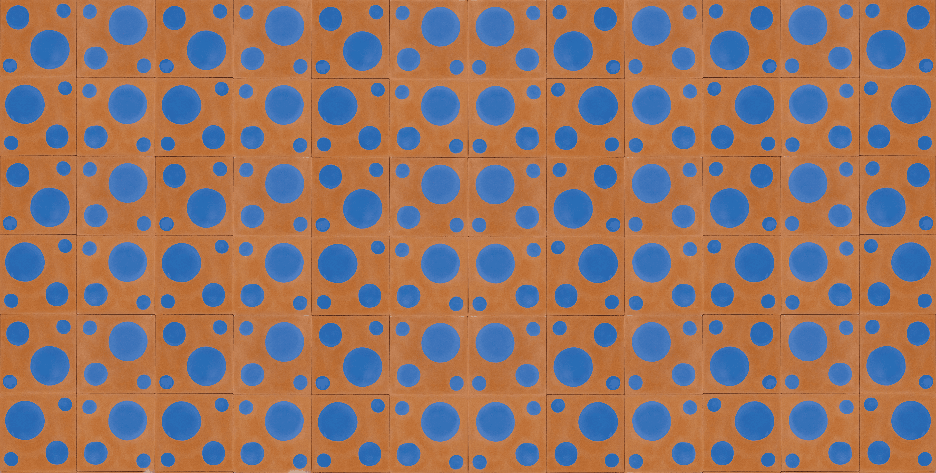 Painel psicodélico em laranja e azul